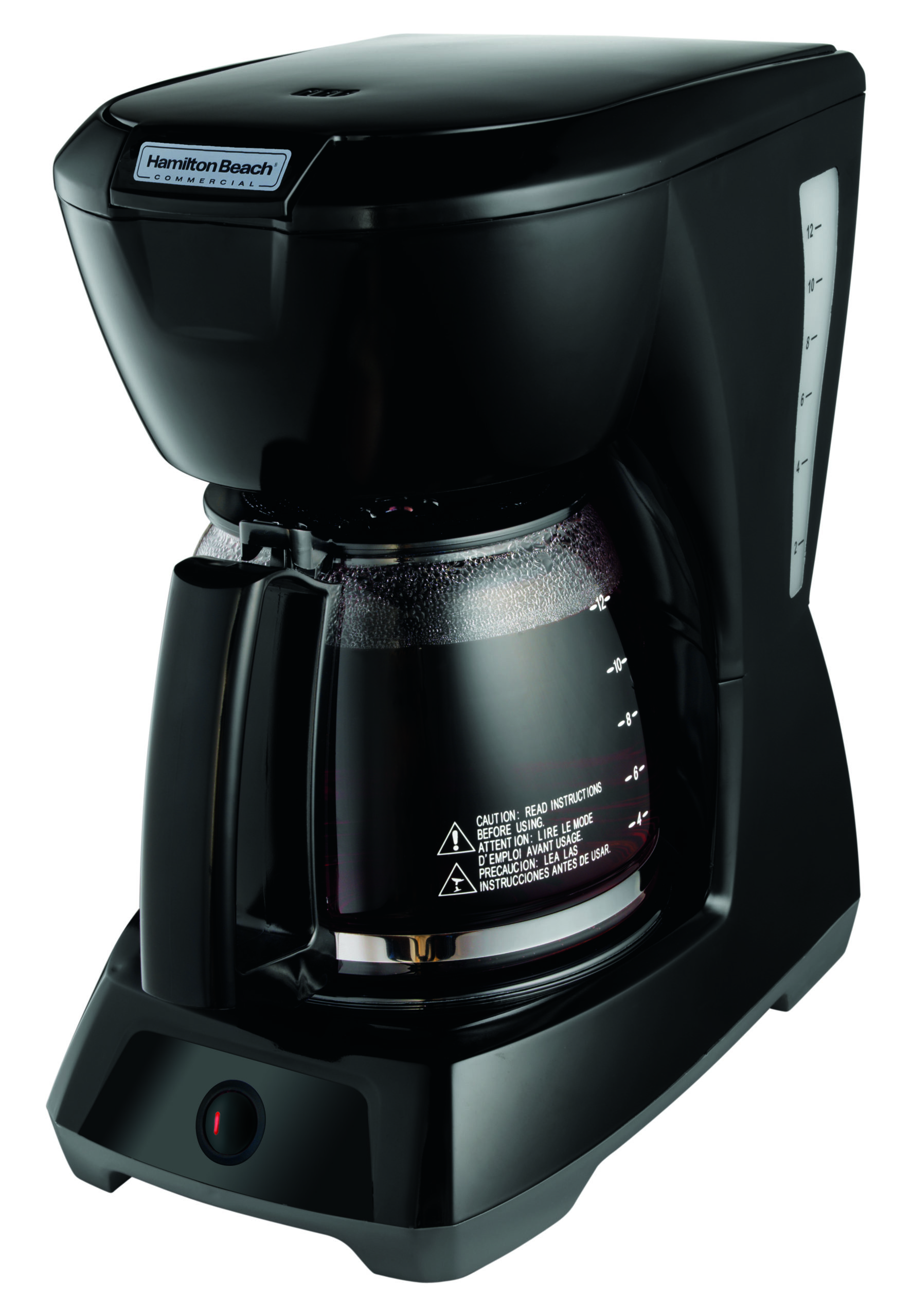 Cafetera de 12 tazas - negra con jarra de vidrio (cant. por caja: 2)