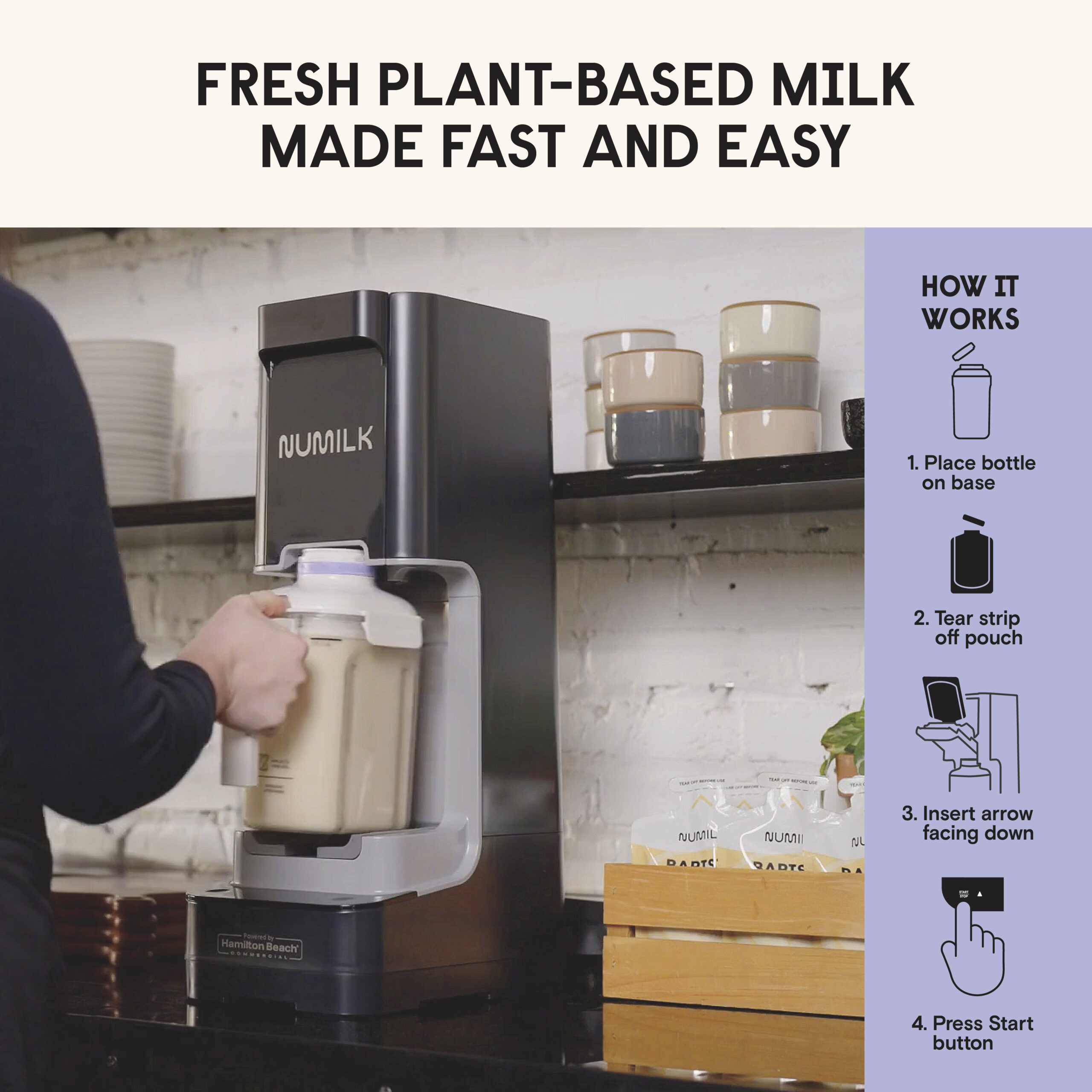 Leche fresca de origen vegetal, hecha de manera rápida y fácil
